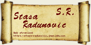 Staša Radunović vizit kartica
